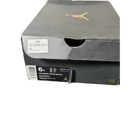 Nike Air Jordan 1 Retro OG High BG Kids Youth Black Red White Womens Sz 7.5  6Y - Picture 11 of 12